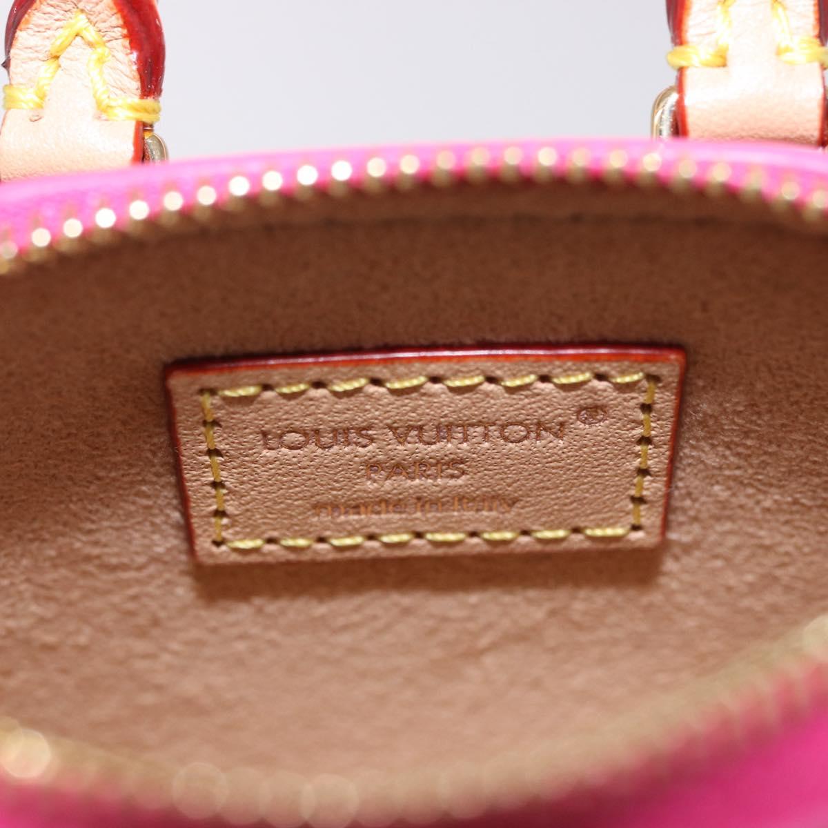 LOUIS VUITTON Monogram Vernis Micro Alma Bag Charm Pink M01706 LV Auth 185054SAM
