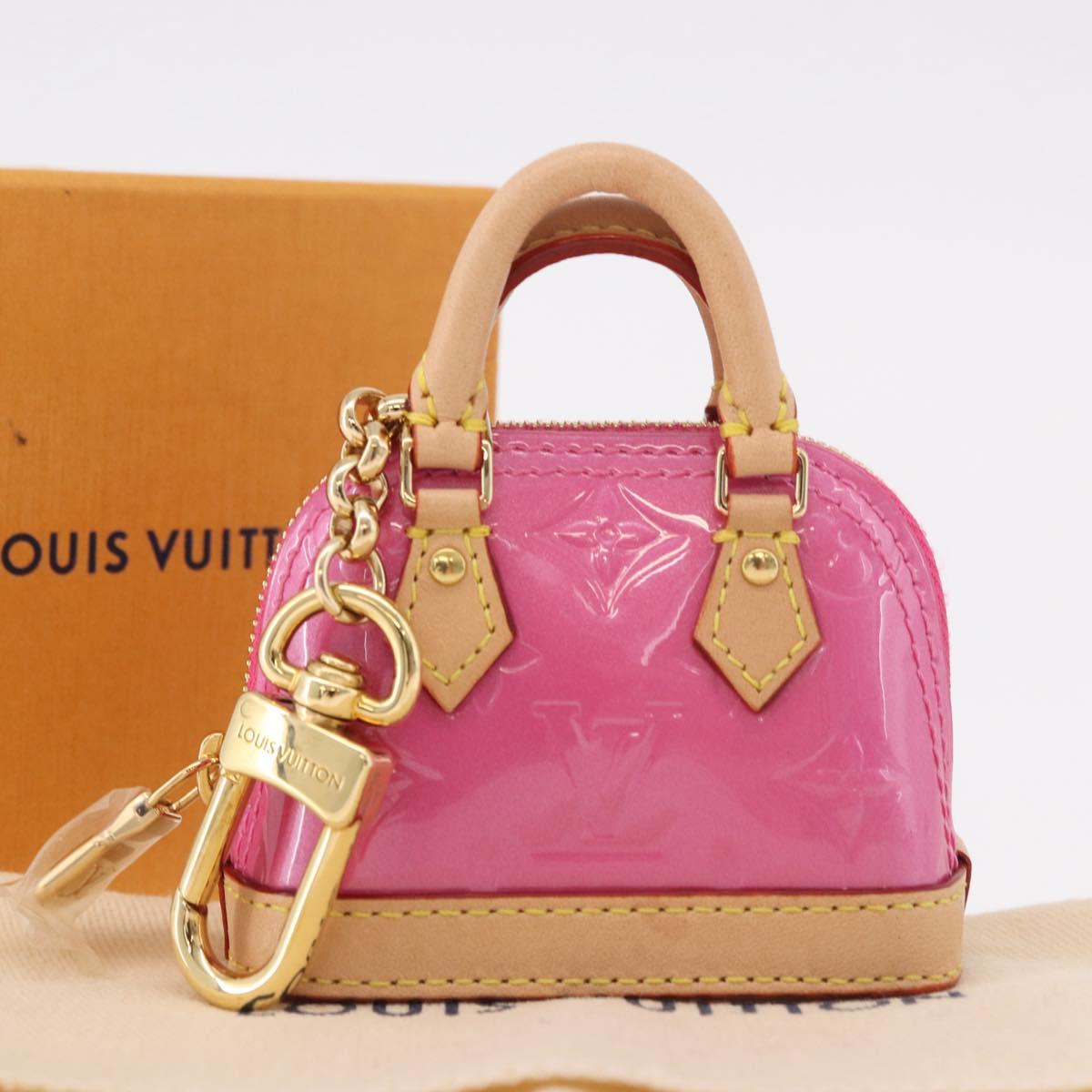 LOUIS VUITTON Monogram Vernis Micro Alma Bag Charm Pink M01706 LV Auth 185054SAM