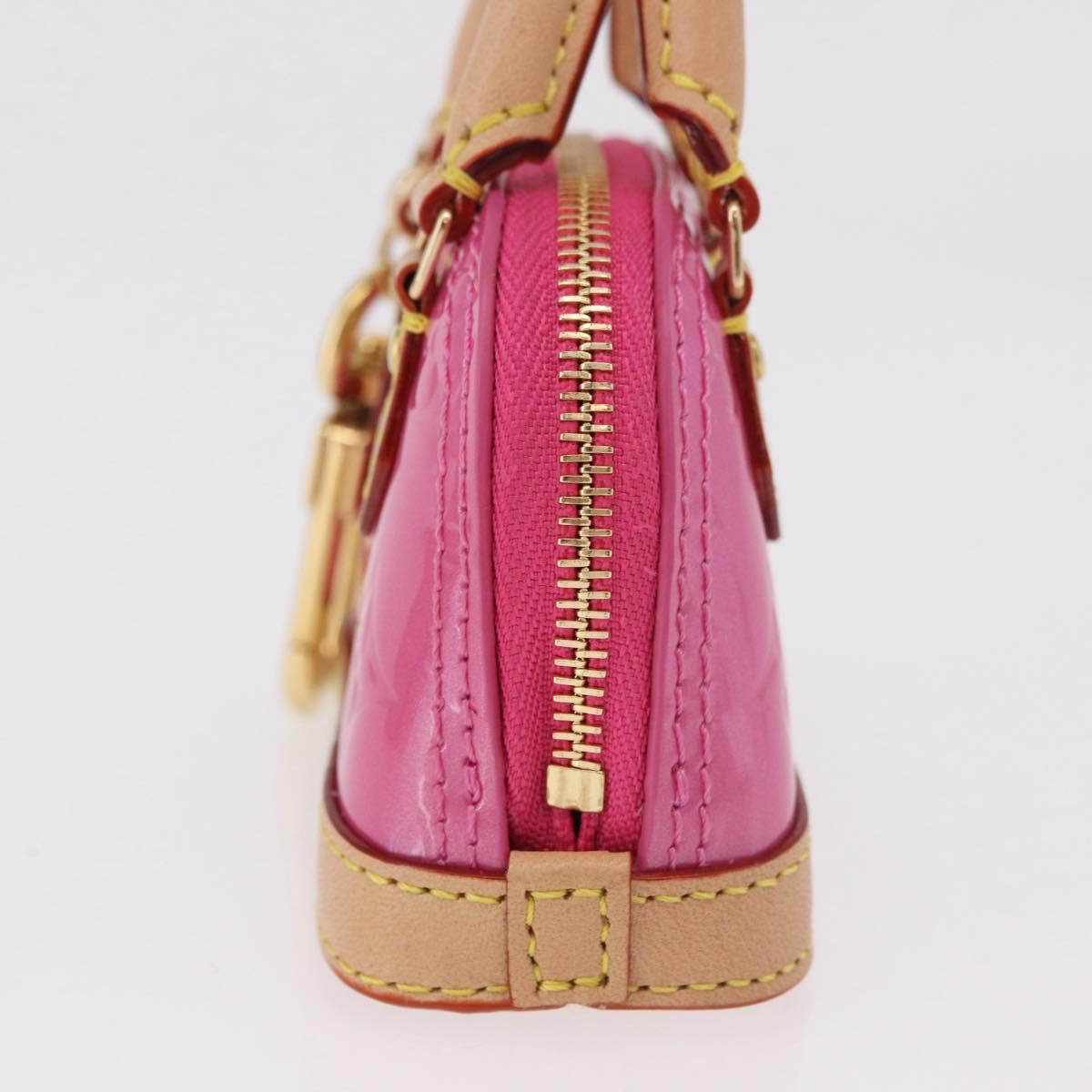 LOUIS VUITTON Monogram Vernis Micro Alma Bag Charm Pink M01706 LV Auth 185054SAM