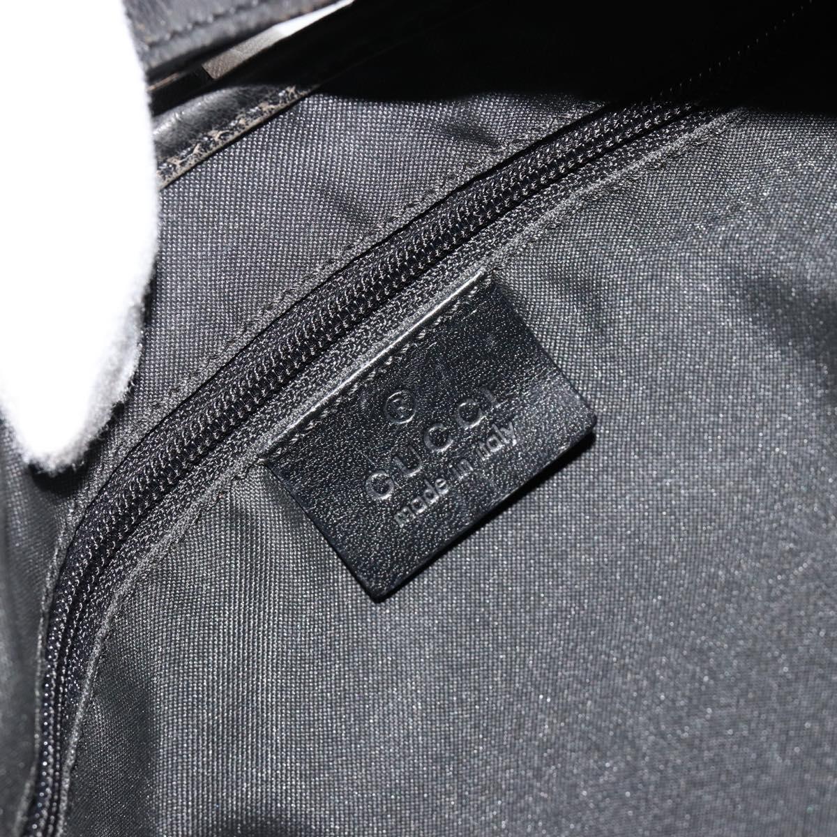 GUCCI GG Canvas Jackie Shoulder Bag Black Silver 001 3735 Auth 185074A