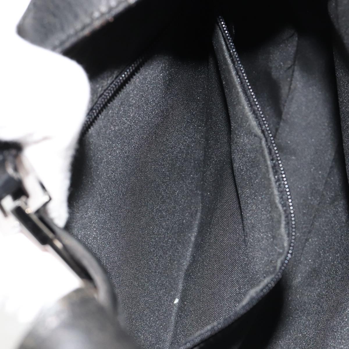 GUCCI GG Canvas Jackie Shoulder Bag Black Silver 001 3735 Auth 185074A