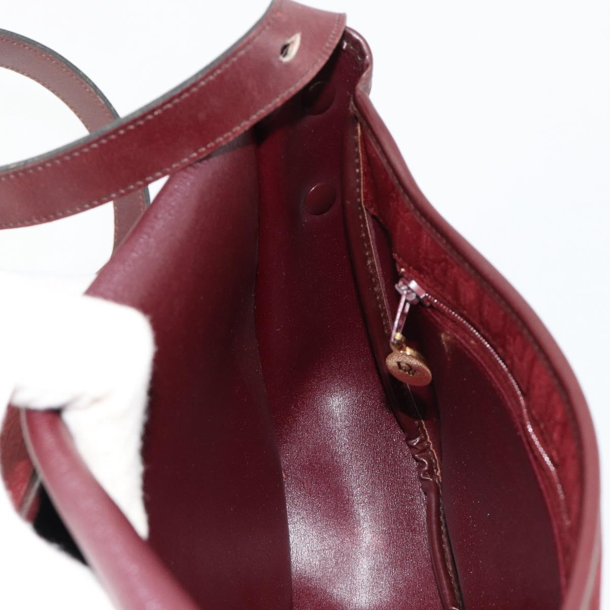 Christian Dior Trotter Canvas Shoulder Bag Red Gold Auth 185078