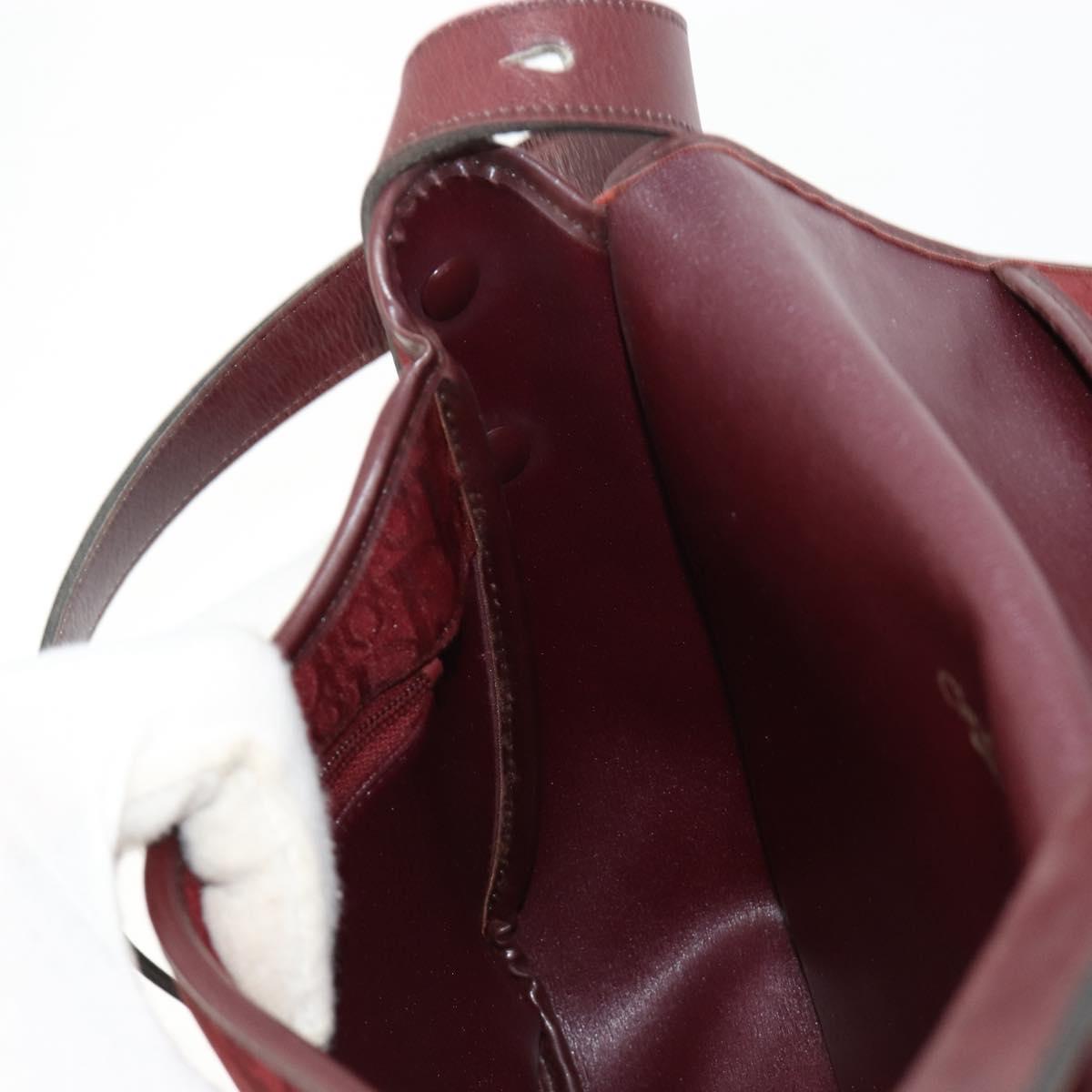 Christian Dior Trotter Canvas Shoulder Bag Red Gold Auth 185078