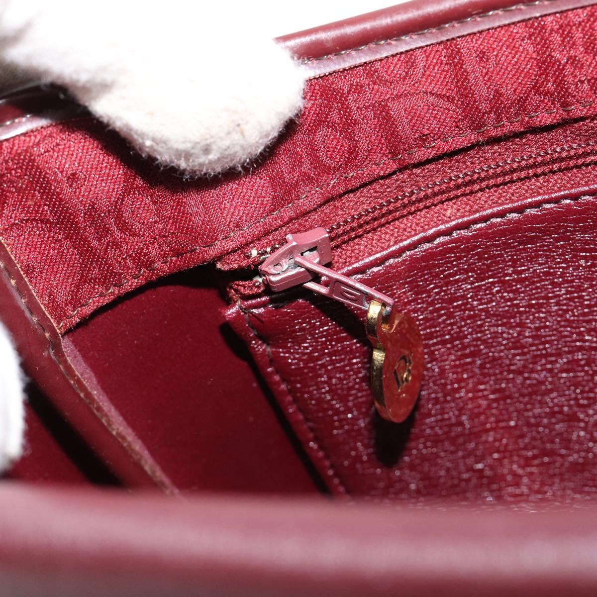 Christian Dior Trotter Canvas Shoulder Bag Red Gold Auth 185078