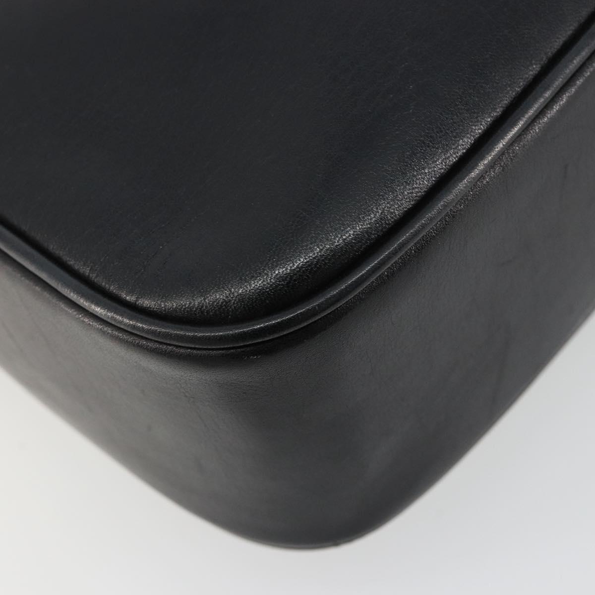 CELINE Shoulder Bag Leather Black Gold Auth 185088