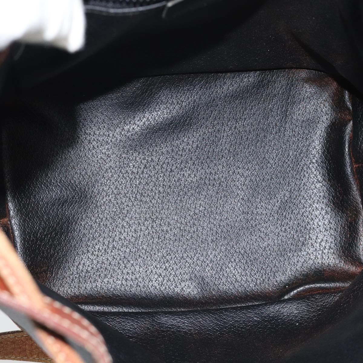 CELINE Purse Shoulder Bag Leather Black Gold Auth 185092