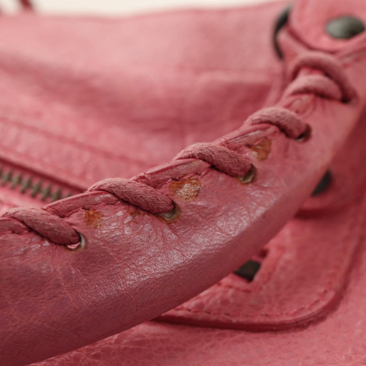 BALENCIAGA The City Hand Bag Leather 2way Pink 235216 Auth 185095M