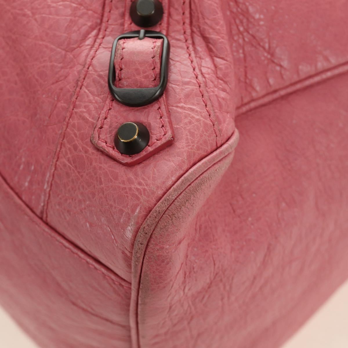 BALENCIAGA The City Hand Bag Leather 2way Pink 235216 Auth 185095M