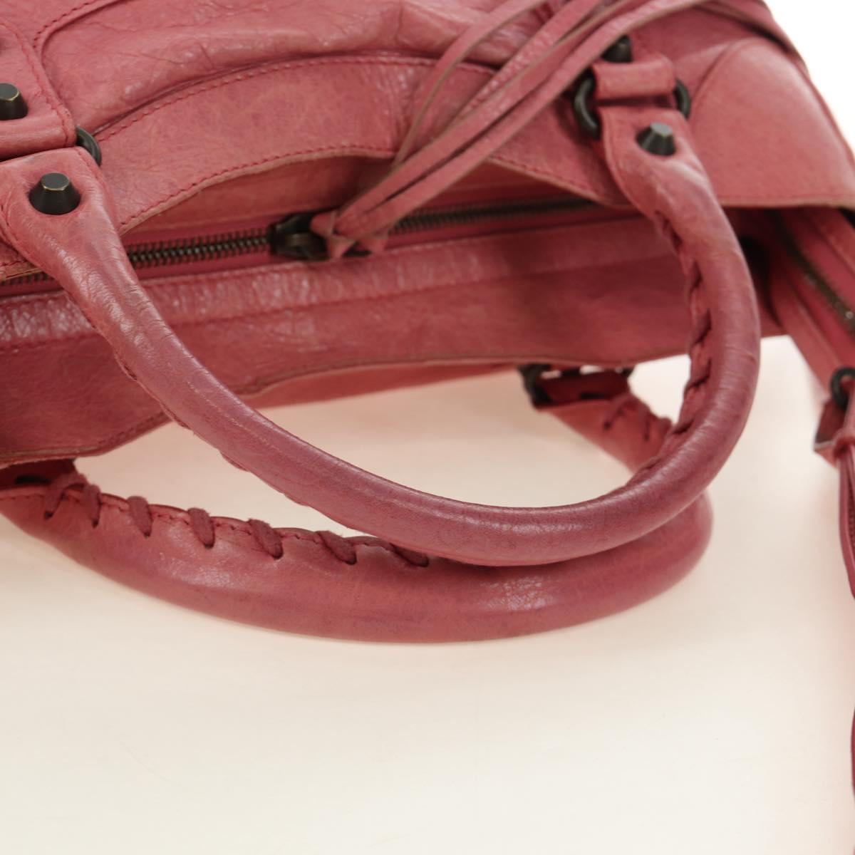BALENCIAGA The City Hand Bag Leather 2way Pink 235216 Auth 185095M