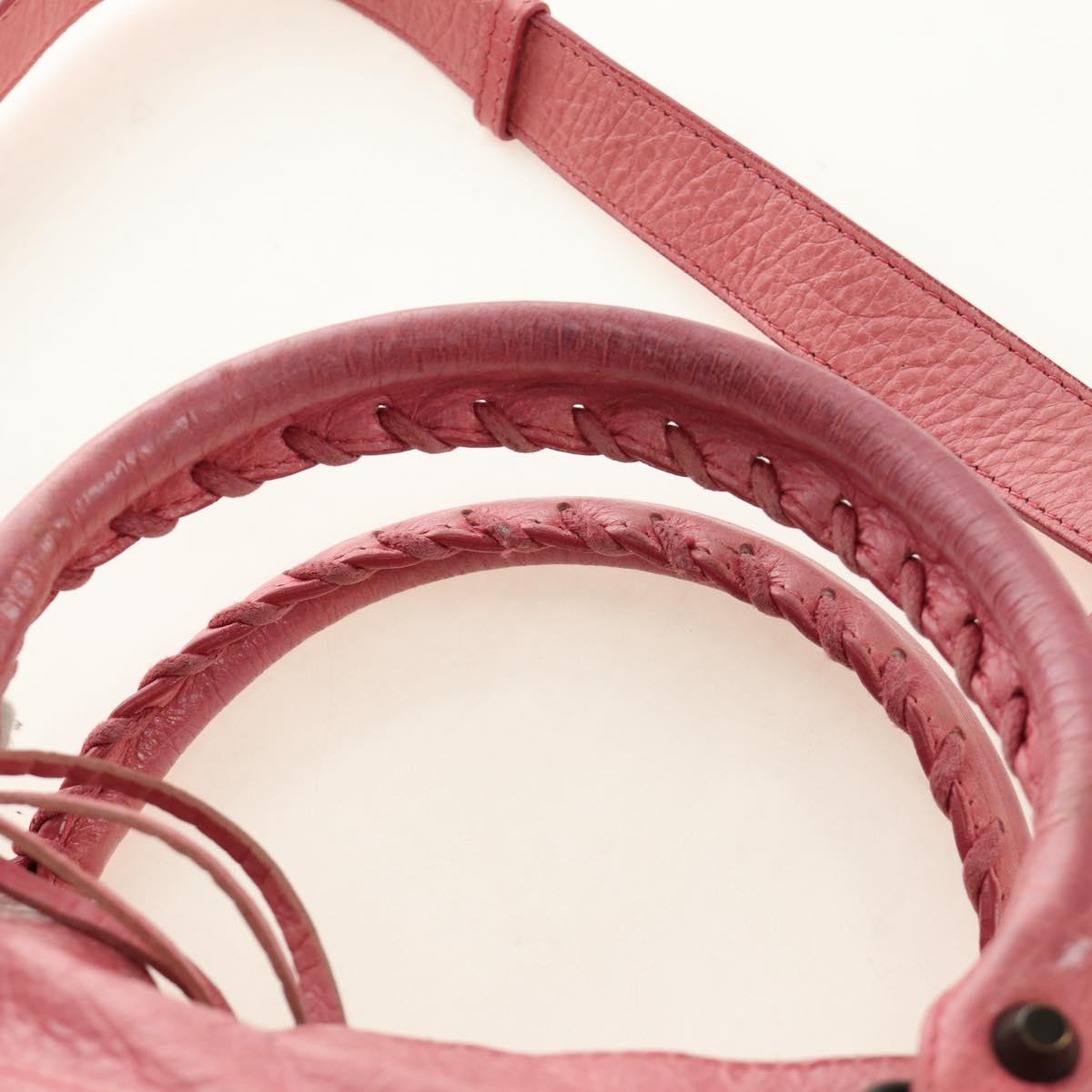 BALENCIAGA The City Hand Bag Leather 2way Pink 235216 Auth 185095M