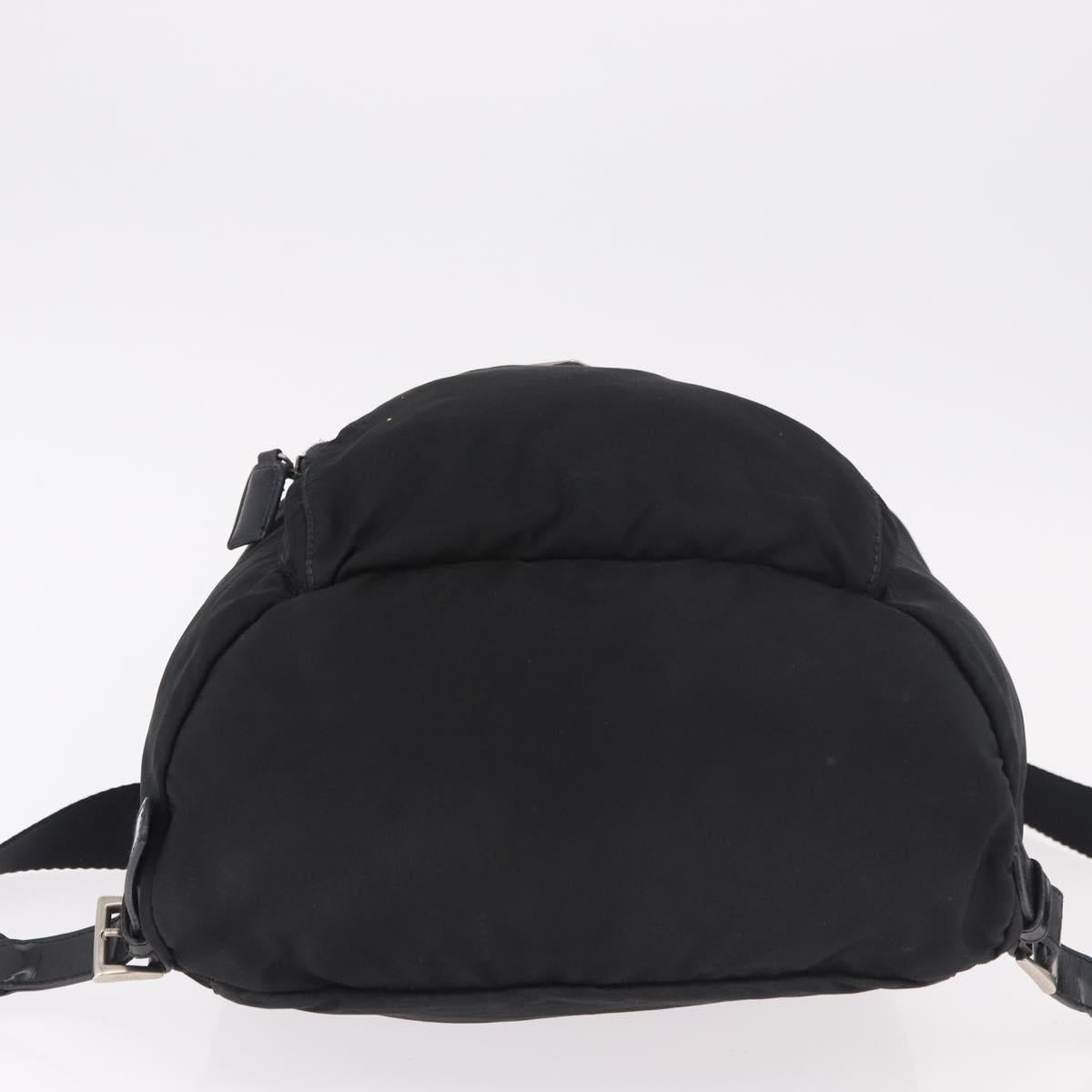 PRADA Backpack Nylon Black Silver Auth 185096