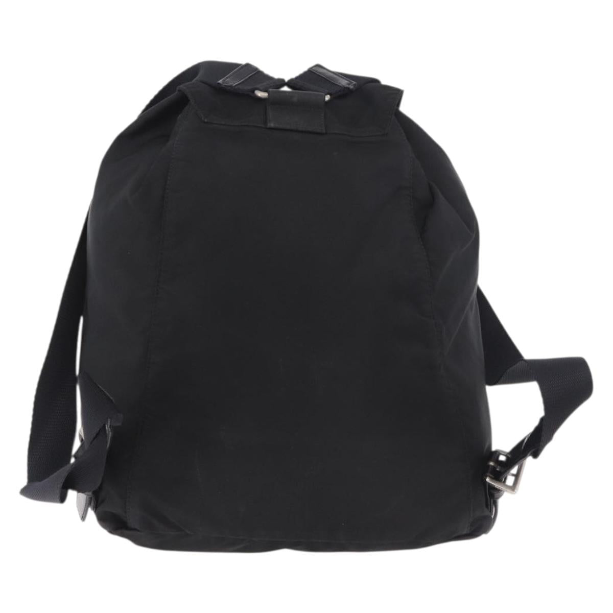 PRADA Backpack Nylon Black Silver Auth 185096