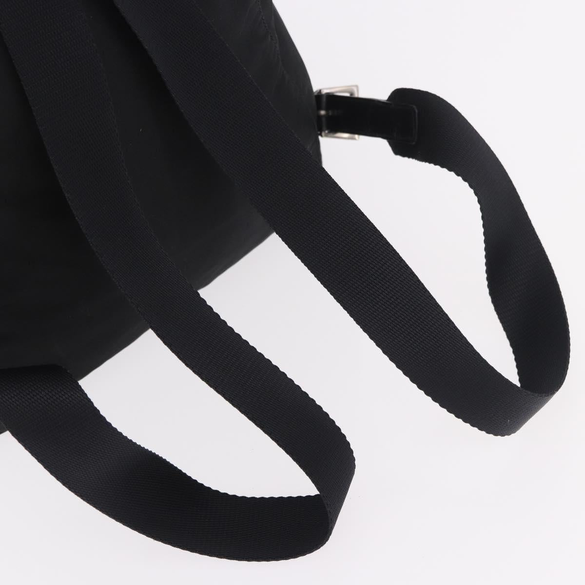 PRADA Backpack Nylon Black Silver Auth 185096