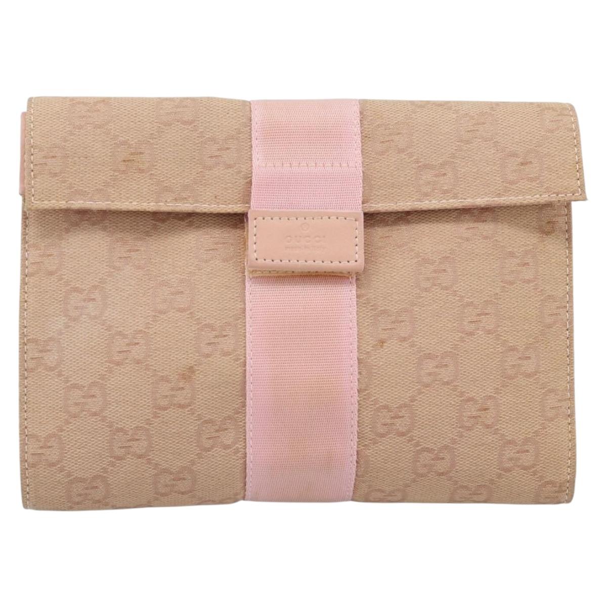 GUCCI GG Canvas Clutch Bag Pink 039 0992 Auth 185104