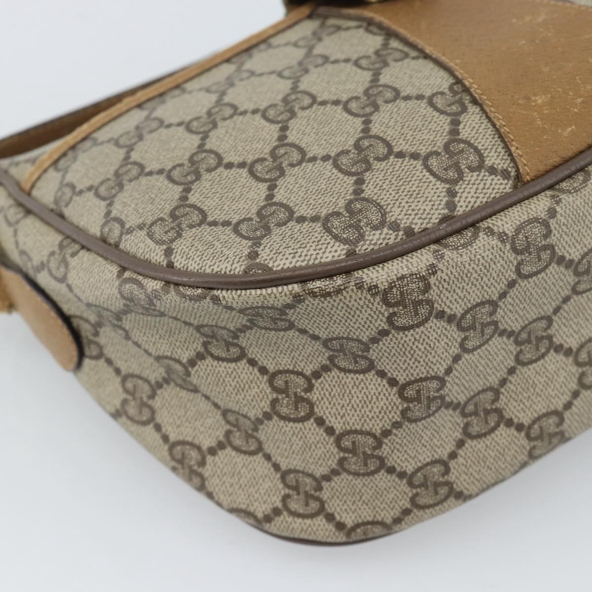 GUCCI GG Supreme Web Sherry Line Bag PVC Beige Gold 89 02 032 Auth 185108