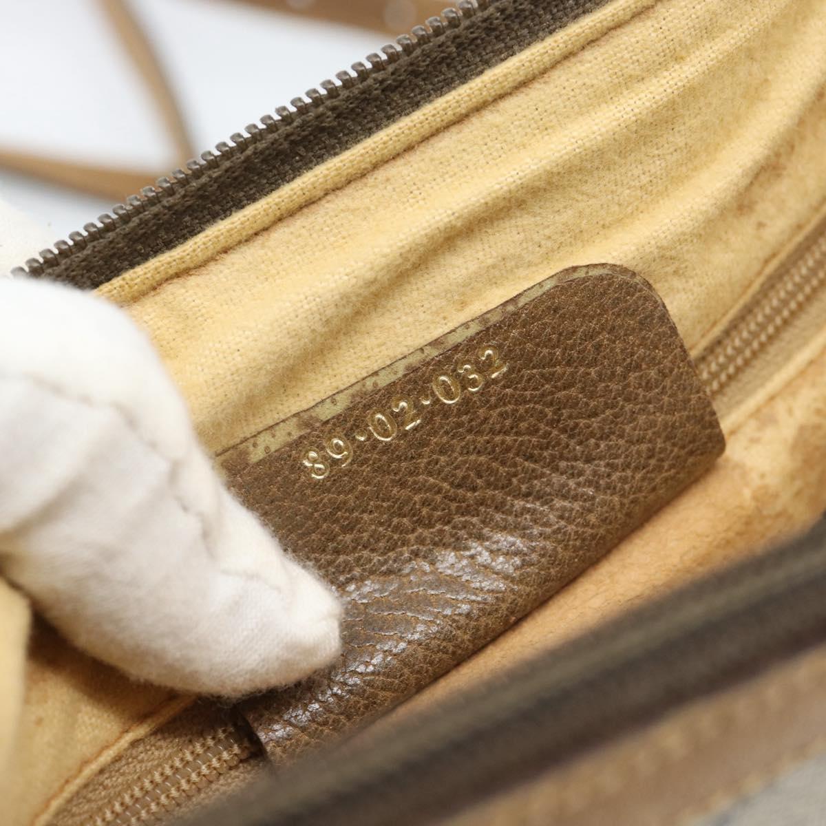 GUCCI GG Supreme Web Sherry Line Bag PVC Beige Gold 89 02 032 Auth 185108