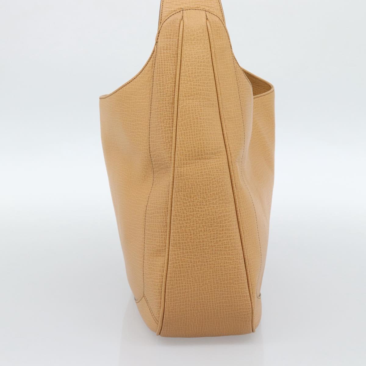 LOEWE Shoulder Bag Leather Beige Gold Auth 185109V