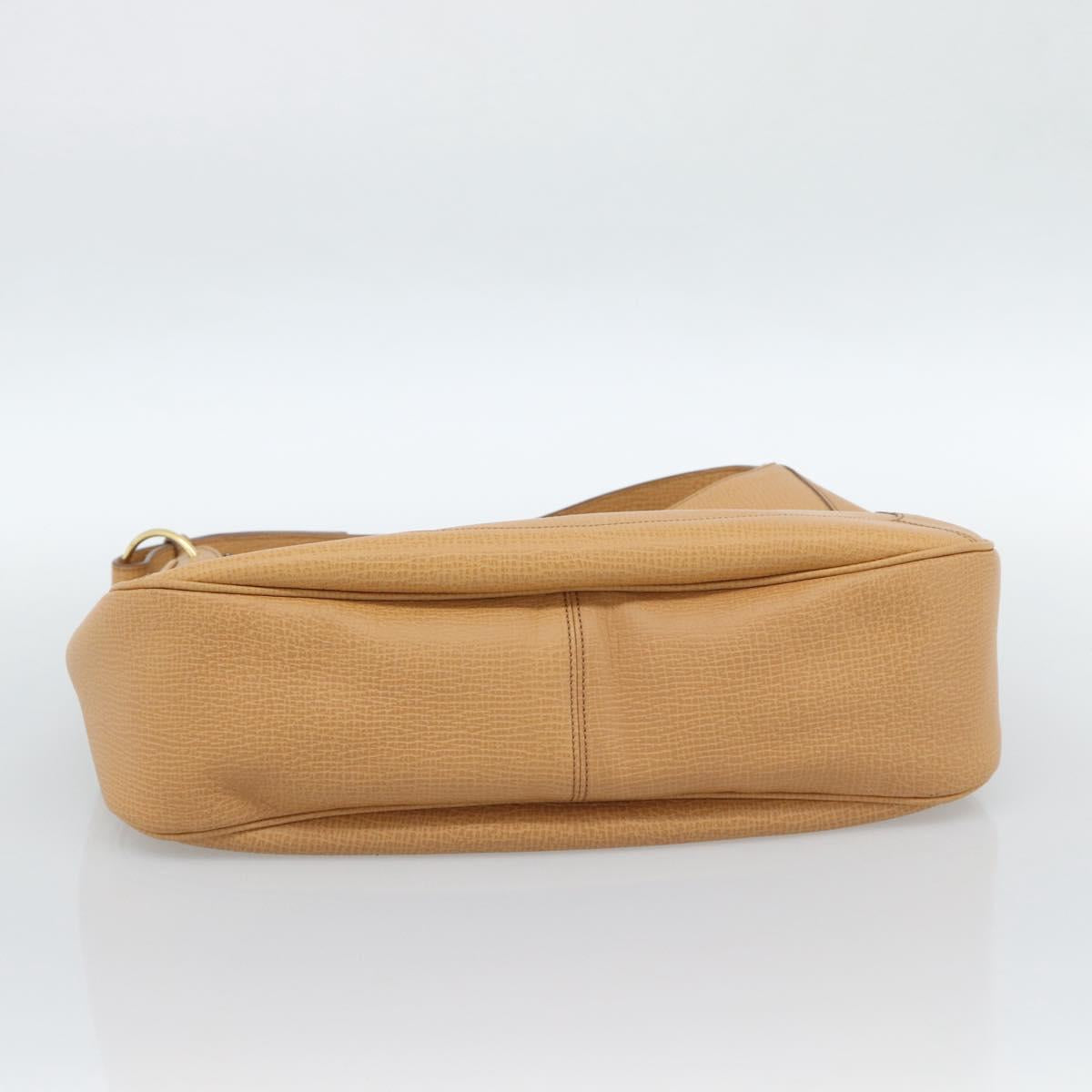LOEWE Shoulder Bag Leather Beige Gold Auth 185109V