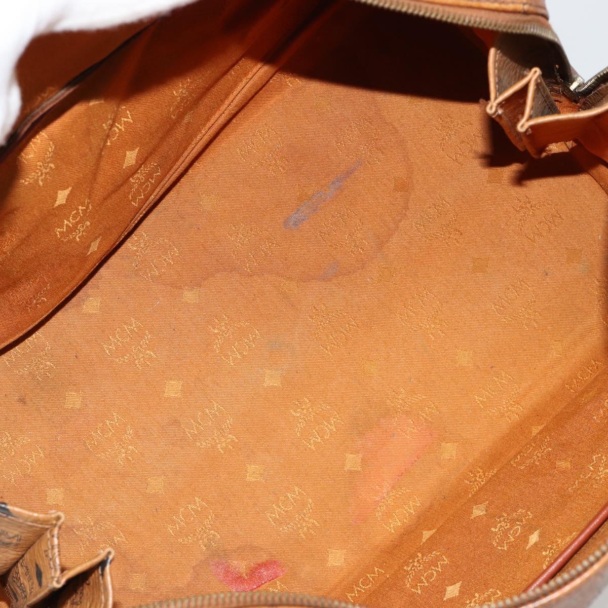 MCM Vicetos Logogram Hand Bag PVC Leather Brown Gold Auth 185111
