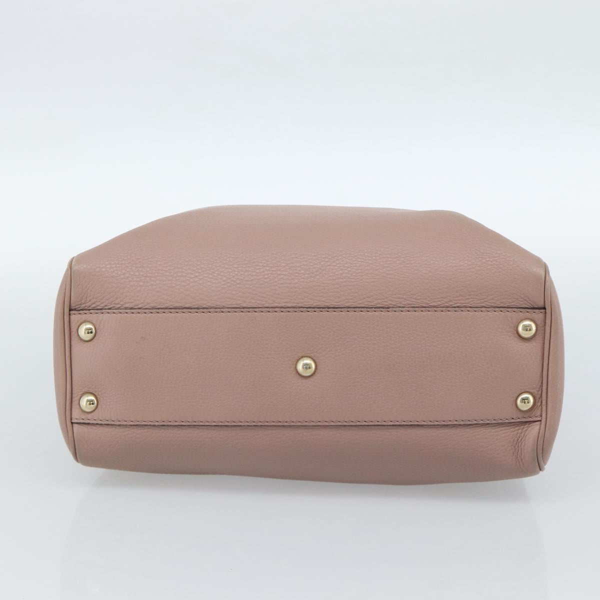 GUCCI Bamboo Hand Bag Leather Beige Gold 336032 Auth 185115A