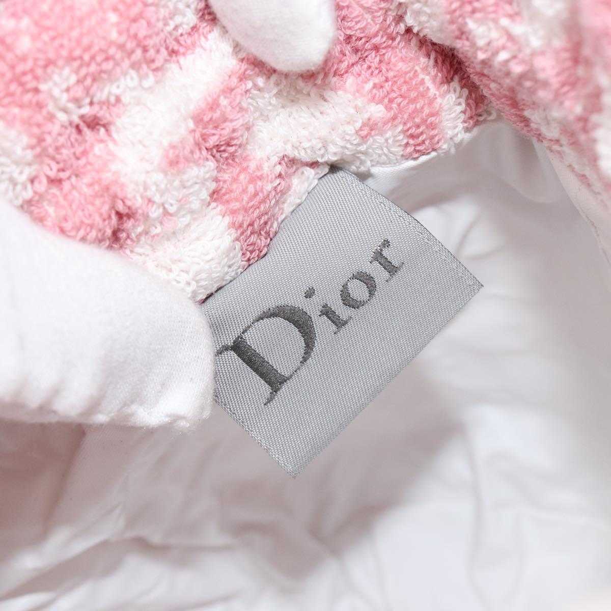 Christian Dior Trotter Canvas Pouch Pile Pink Auth 185119