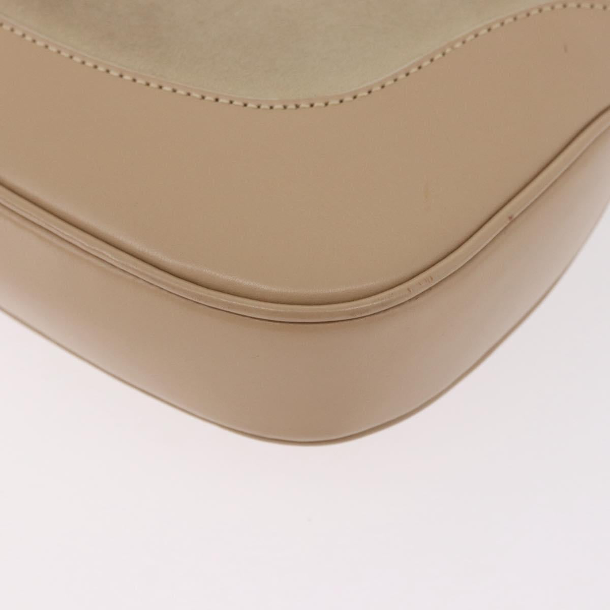 GUCCI Jackie Shoulder Bag Suede Beige Silver Auth 185120V