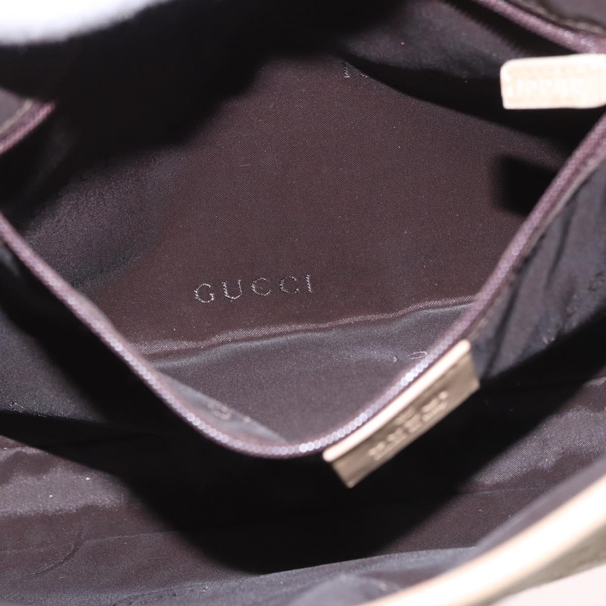 GUCCI Jackie Shoulder Bag Suede Beige Silver Auth 185120V