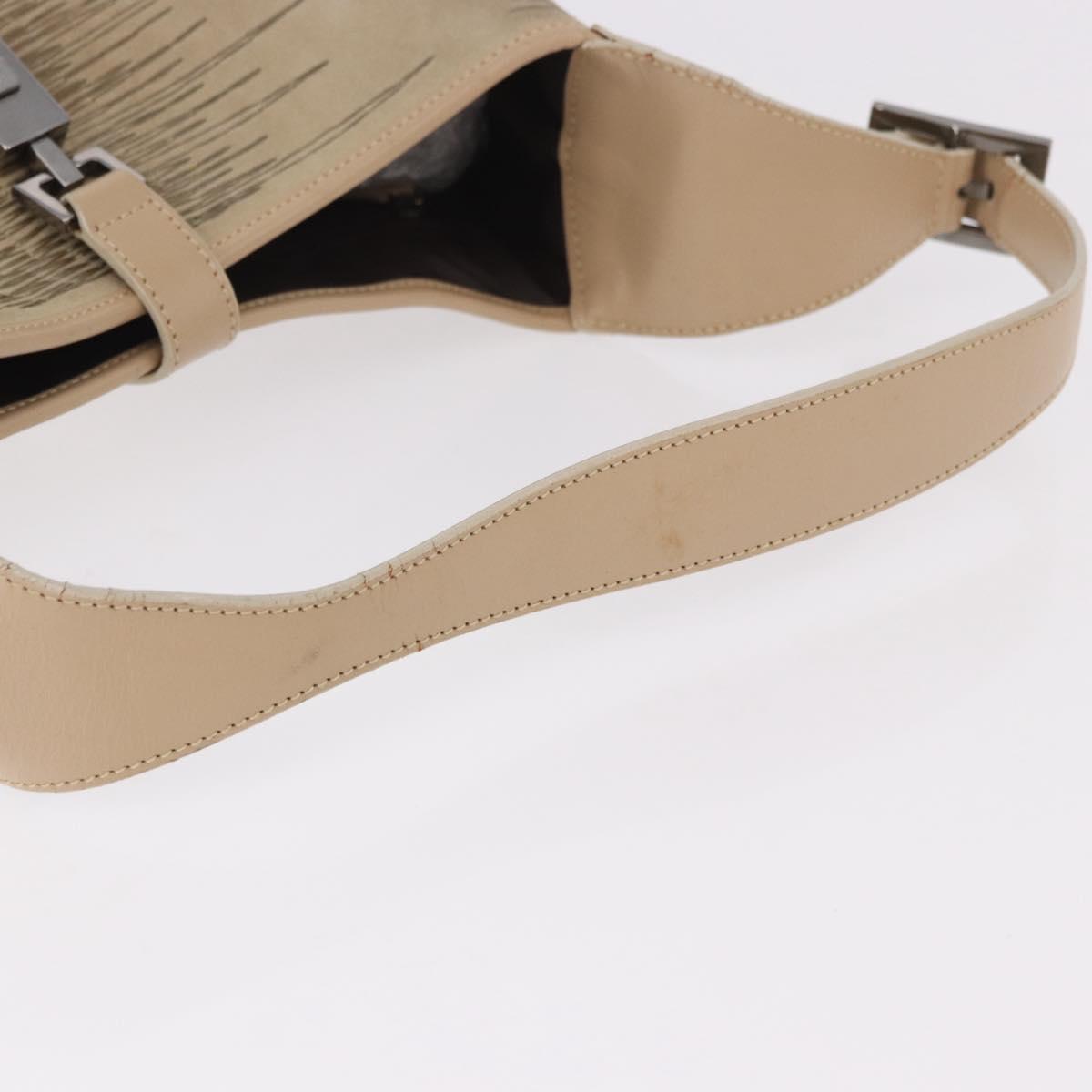 GUCCI Jackie Shoulder Bag Suede Beige Silver Auth 185120V