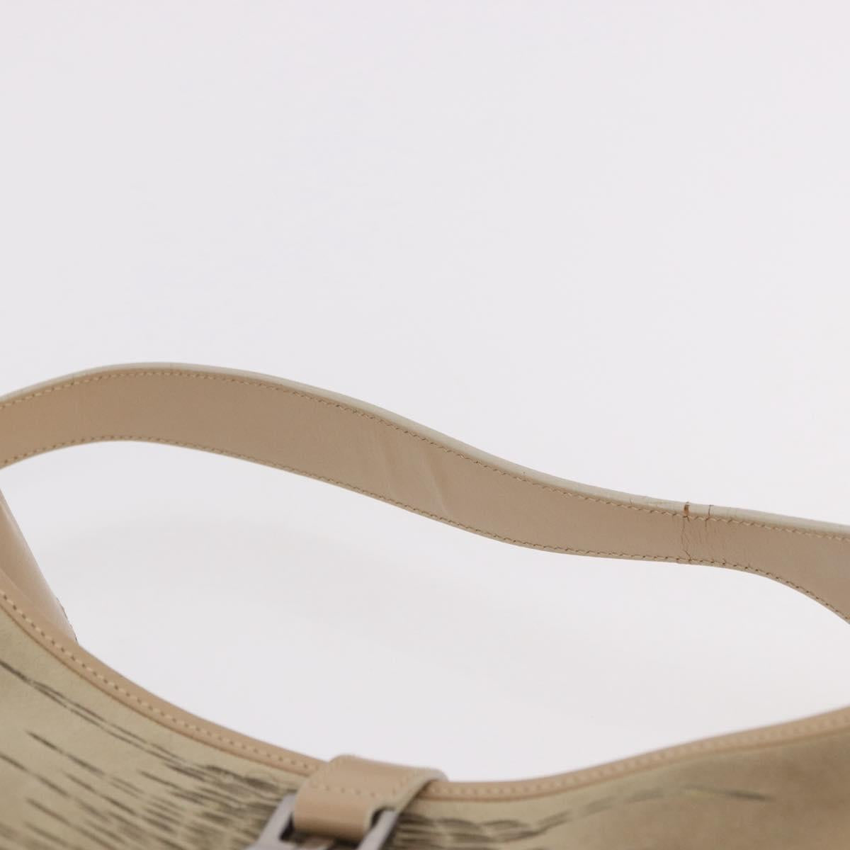 GUCCI Jackie Shoulder Bag Suede Beige Silver Auth 185120V