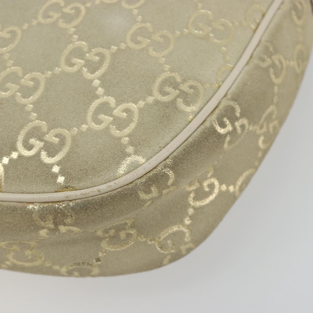GUCCI GG Canvas Shoulder Bag Ivory Gold 154395 Auth 185122A