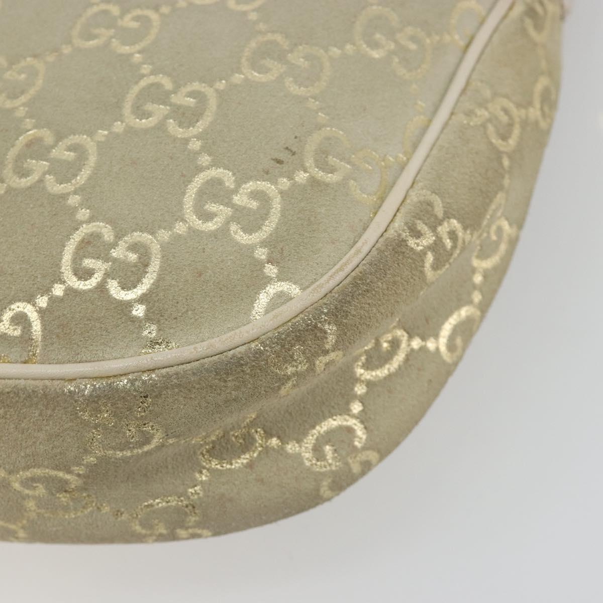 GUCCI GG Canvas Shoulder Bag Ivory Gold 154395 Auth 185122A