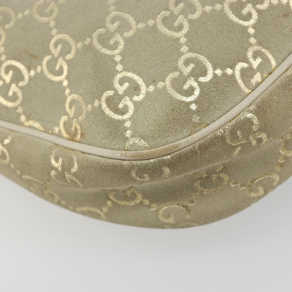 GUCCI GG Canvas Shoulder Bag Ivory Gold 154395 Auth 185122A
