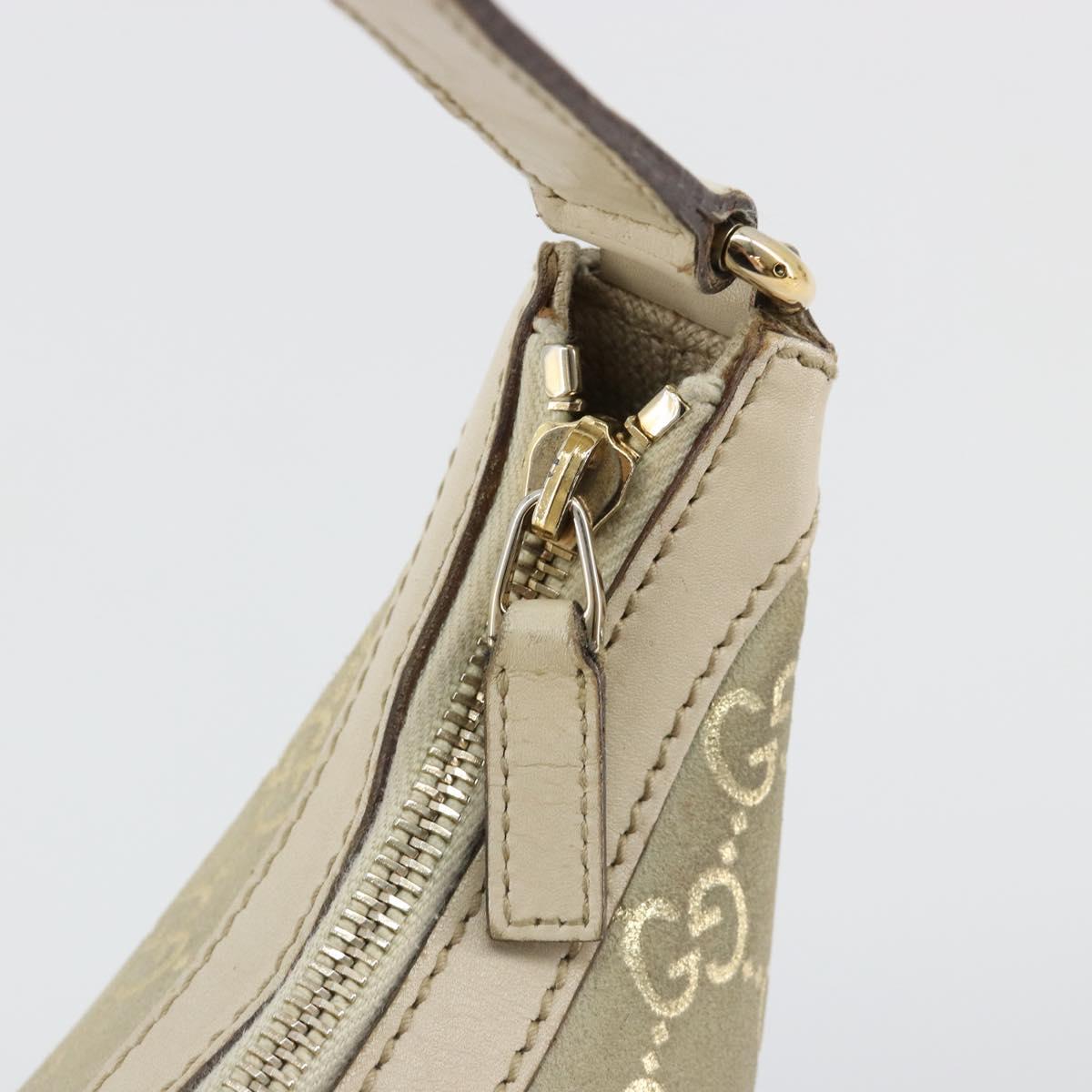 GUCCI GG Canvas Shoulder Bag Ivory Gold 154395 Auth 185122A