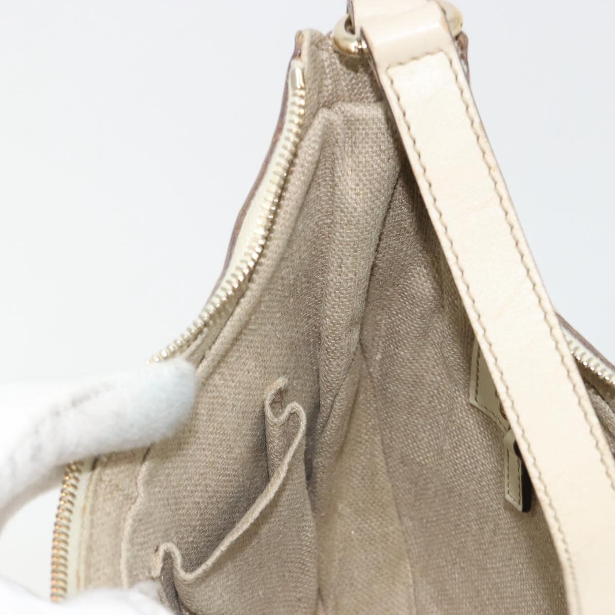 GUCCI GG Canvas Shoulder Bag Ivory Gold 154395 Auth 185122A