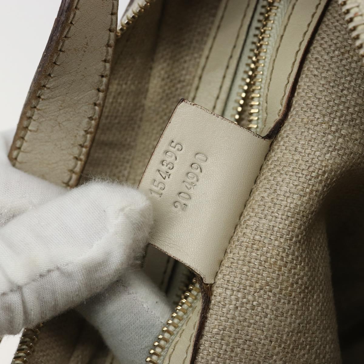 GUCCI GG Canvas Shoulder Bag Ivory Gold 154395 Auth 185122A