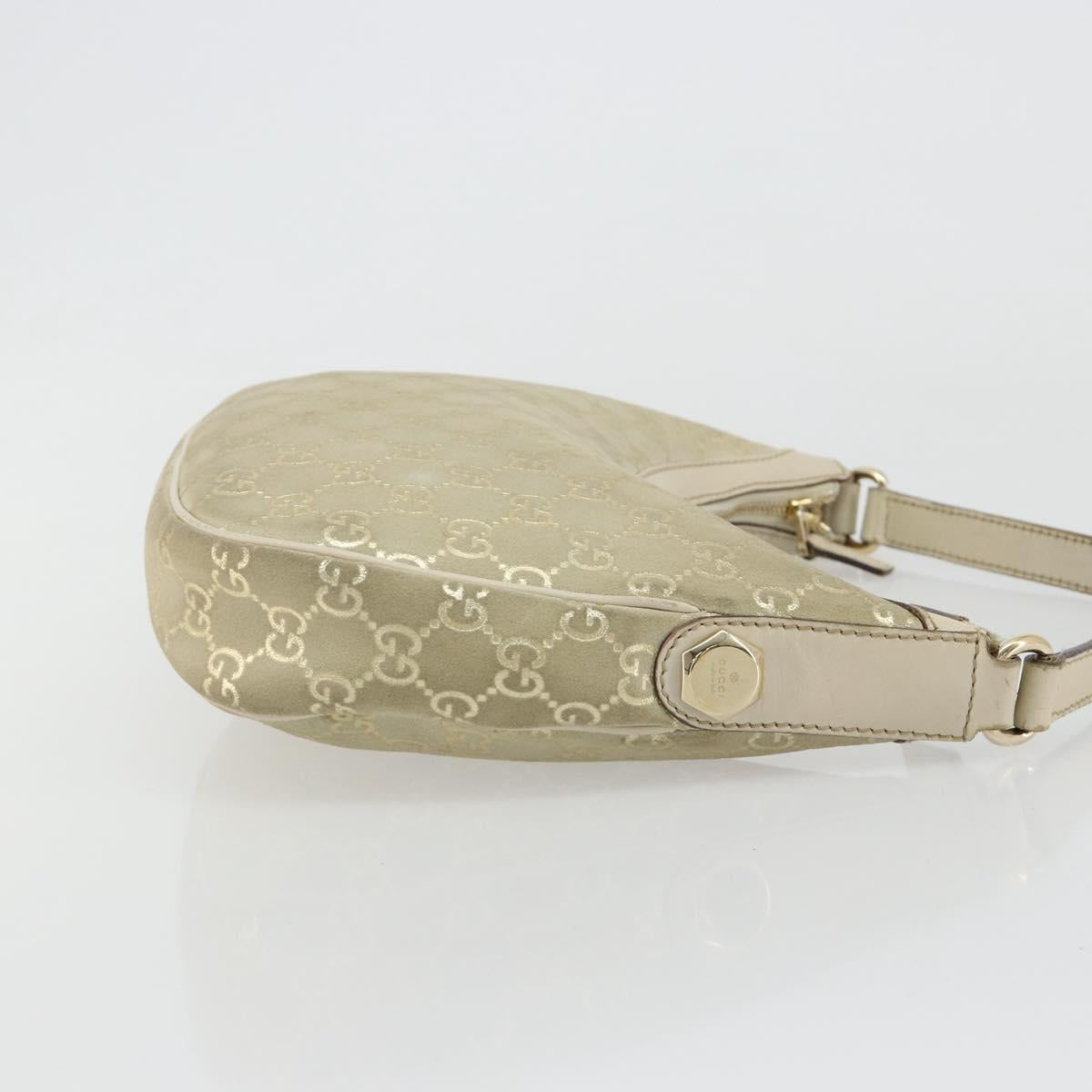 GUCCI GG Canvas Shoulder Bag Ivory Gold 154395 Auth 185122A