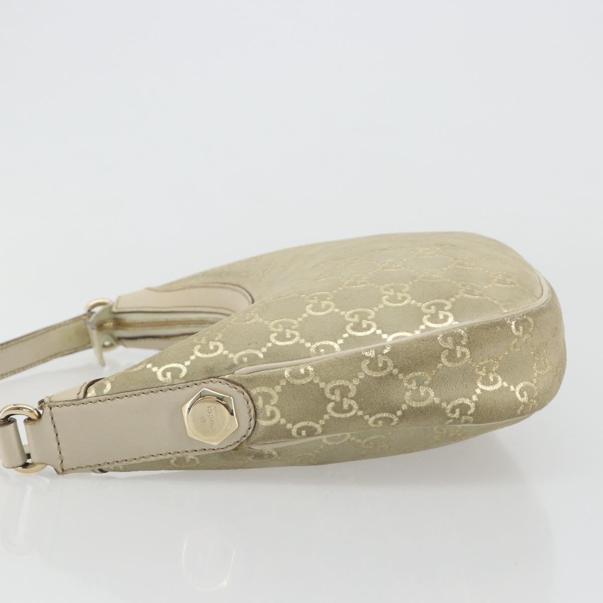 GUCCI GG Canvas Shoulder Bag Ivory Gold 154395 Auth 185122A