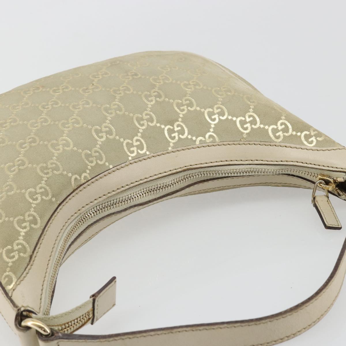 GUCCI GG Canvas Shoulder Bag Ivory Gold 154395 Auth 185122A