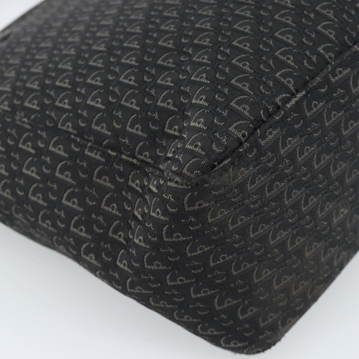 Christian Dior Trotter Canvas Tote Bag Black Silver Auth 185124