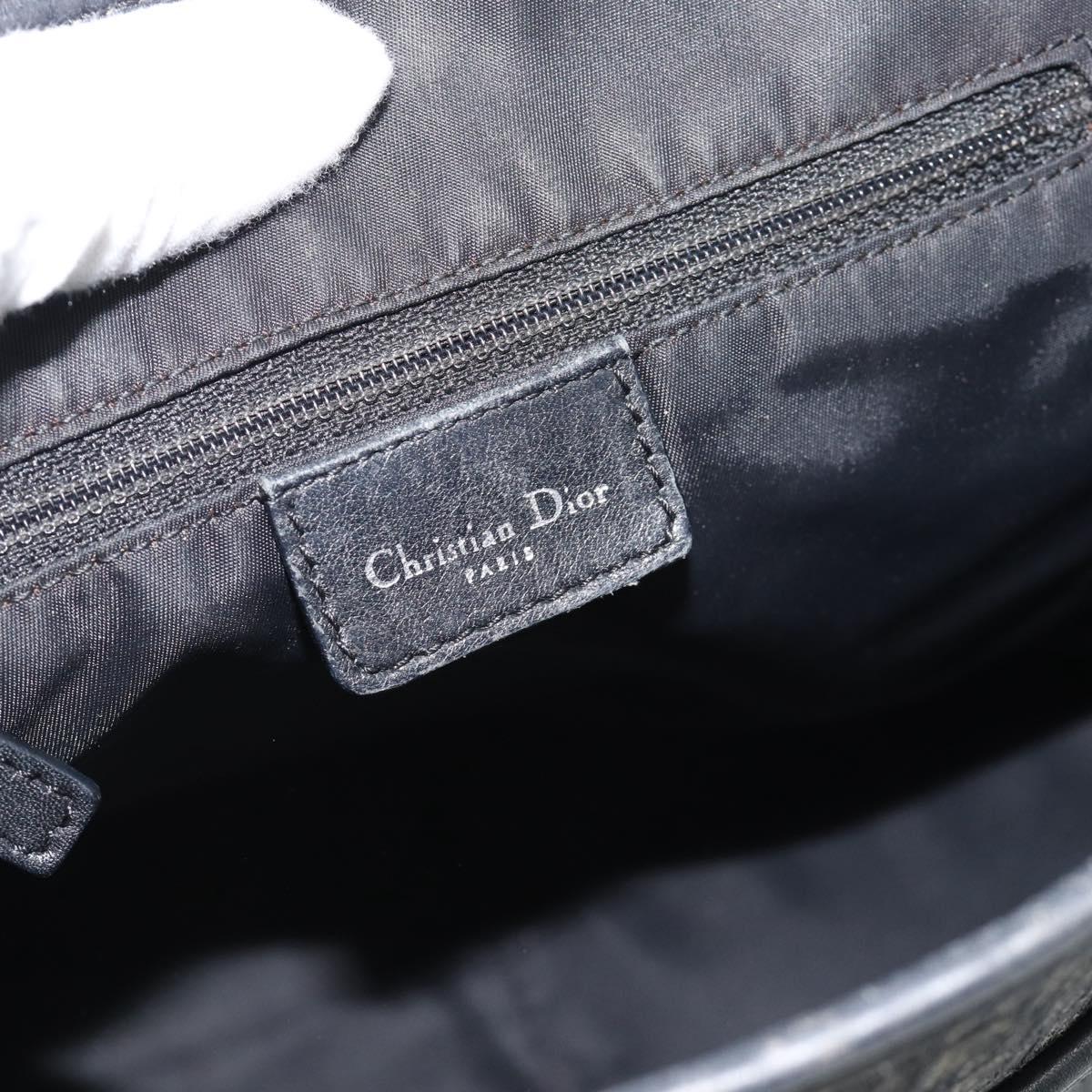 Christian Dior Trotter Canvas Tote Bag Black Silver Auth 185124