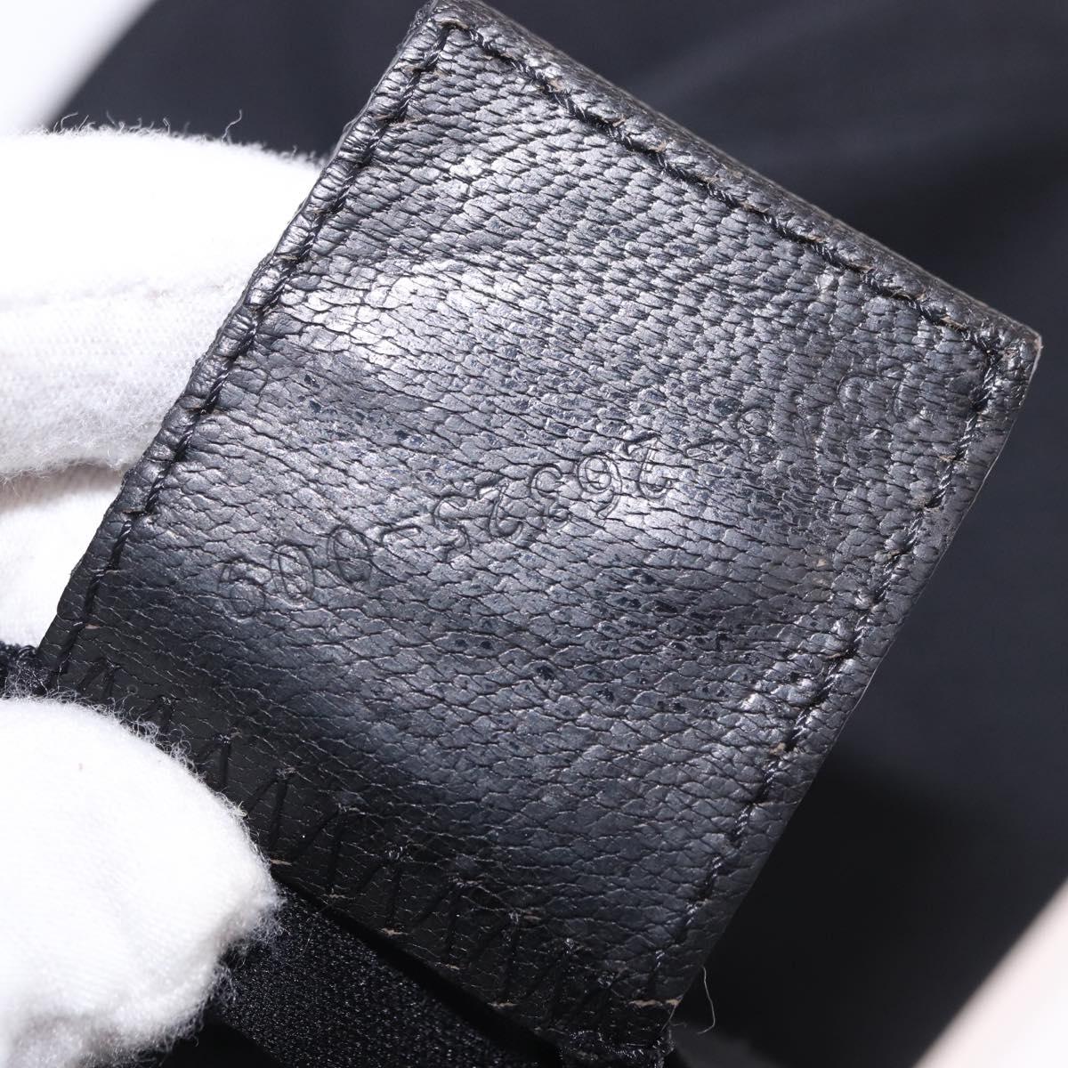 FENDI Mamma Baguette Shoulder Bag Cotton jersey Black Silver Auth 185127V