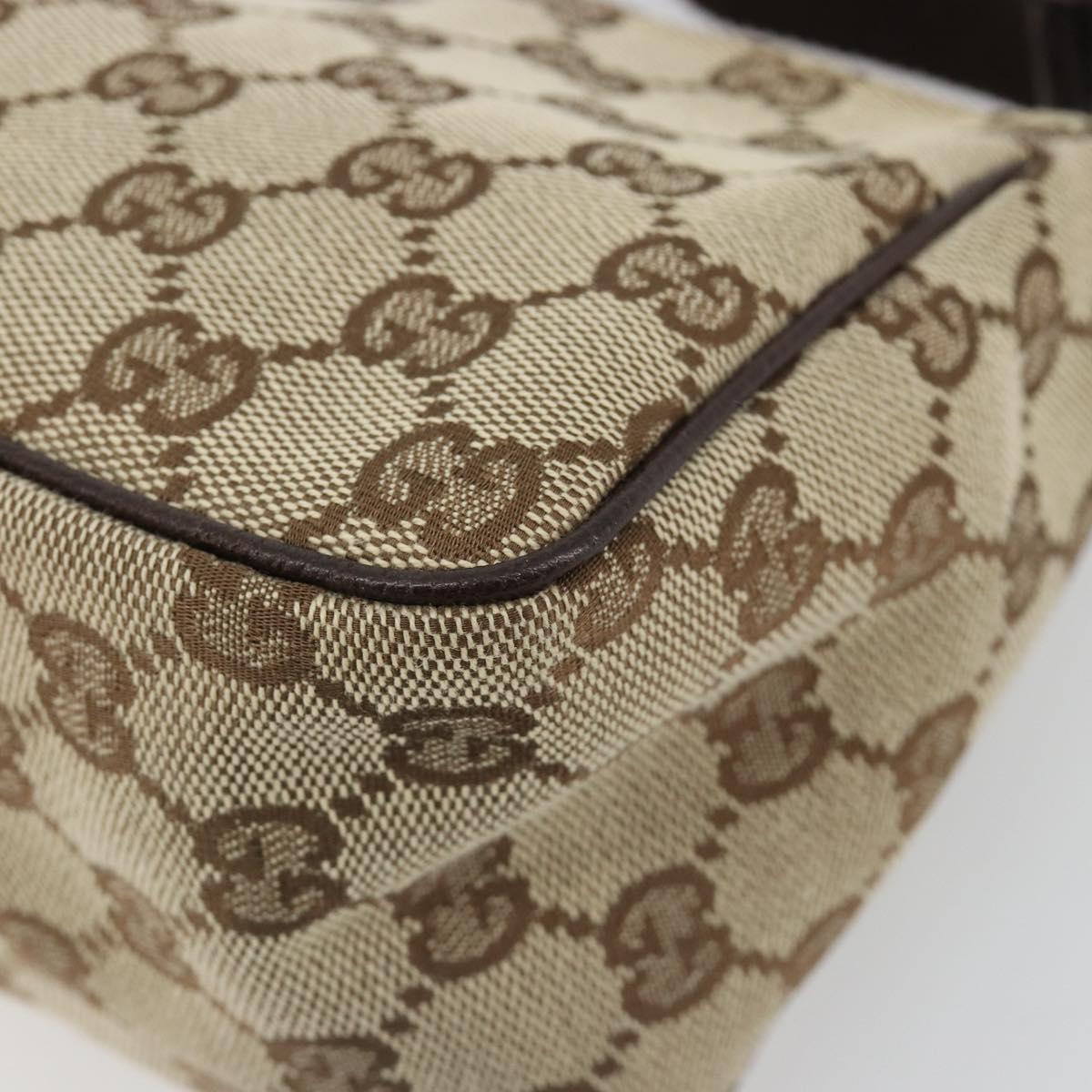 GUCCI GG Canvas Hand Pouch Beige Silver 106644 Auth 185131A