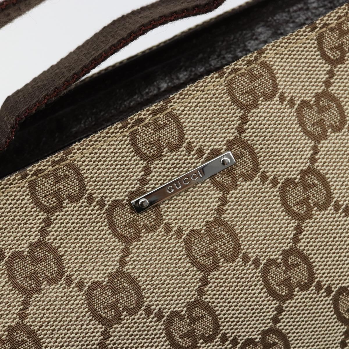 GUCCI GG Canvas Hand Pouch Beige Silver 106644 Auth 185131A