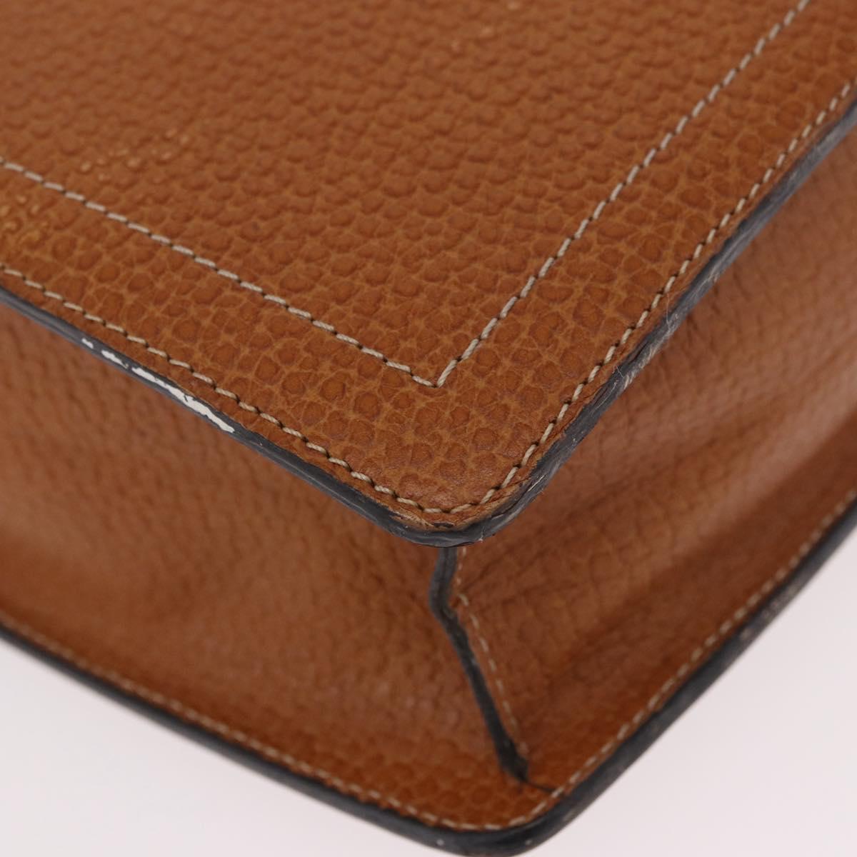 LOEWE Anagram Business Bag Leather Brown Gold Auth 185133