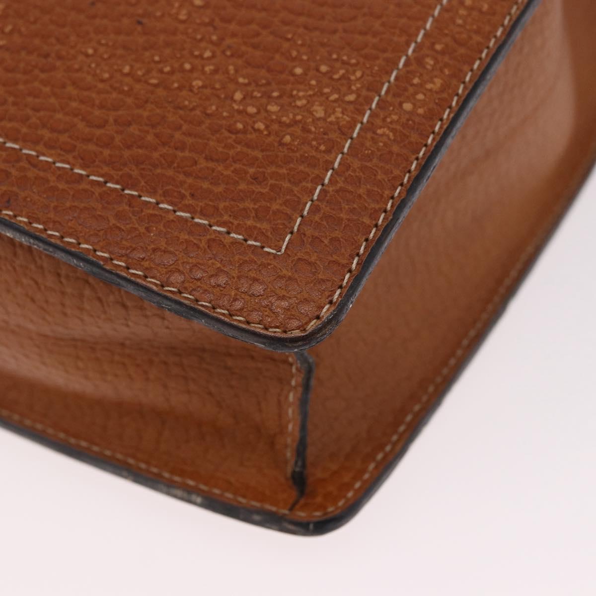 LOEWE Anagram Business Bag Leather Brown Gold Auth 185133