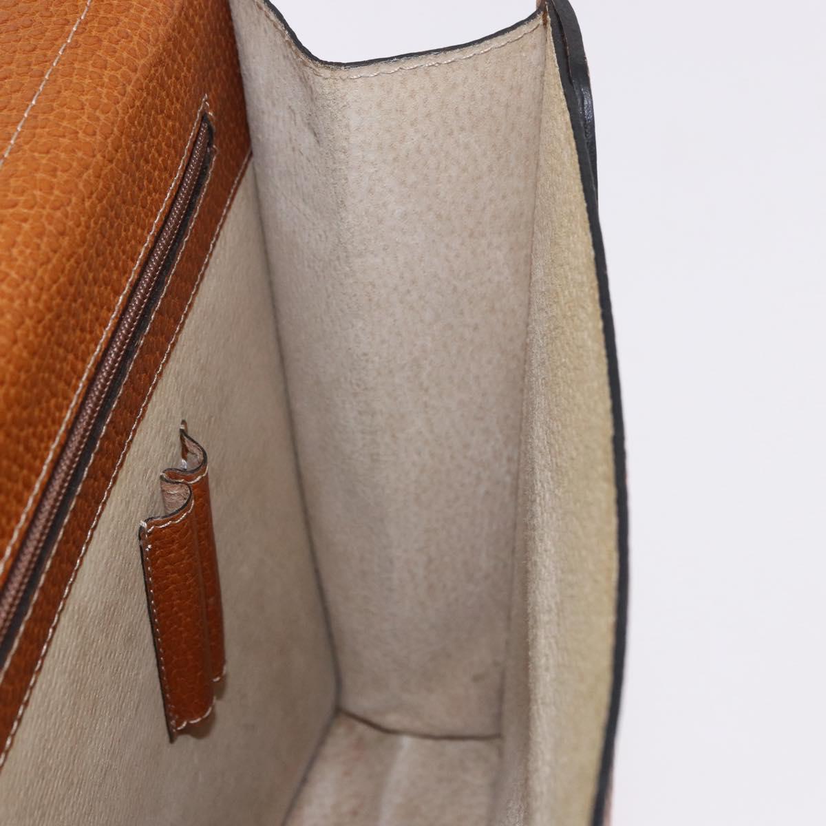 LOEWE Anagram Business Bag Leather Brown Gold Auth 185133
