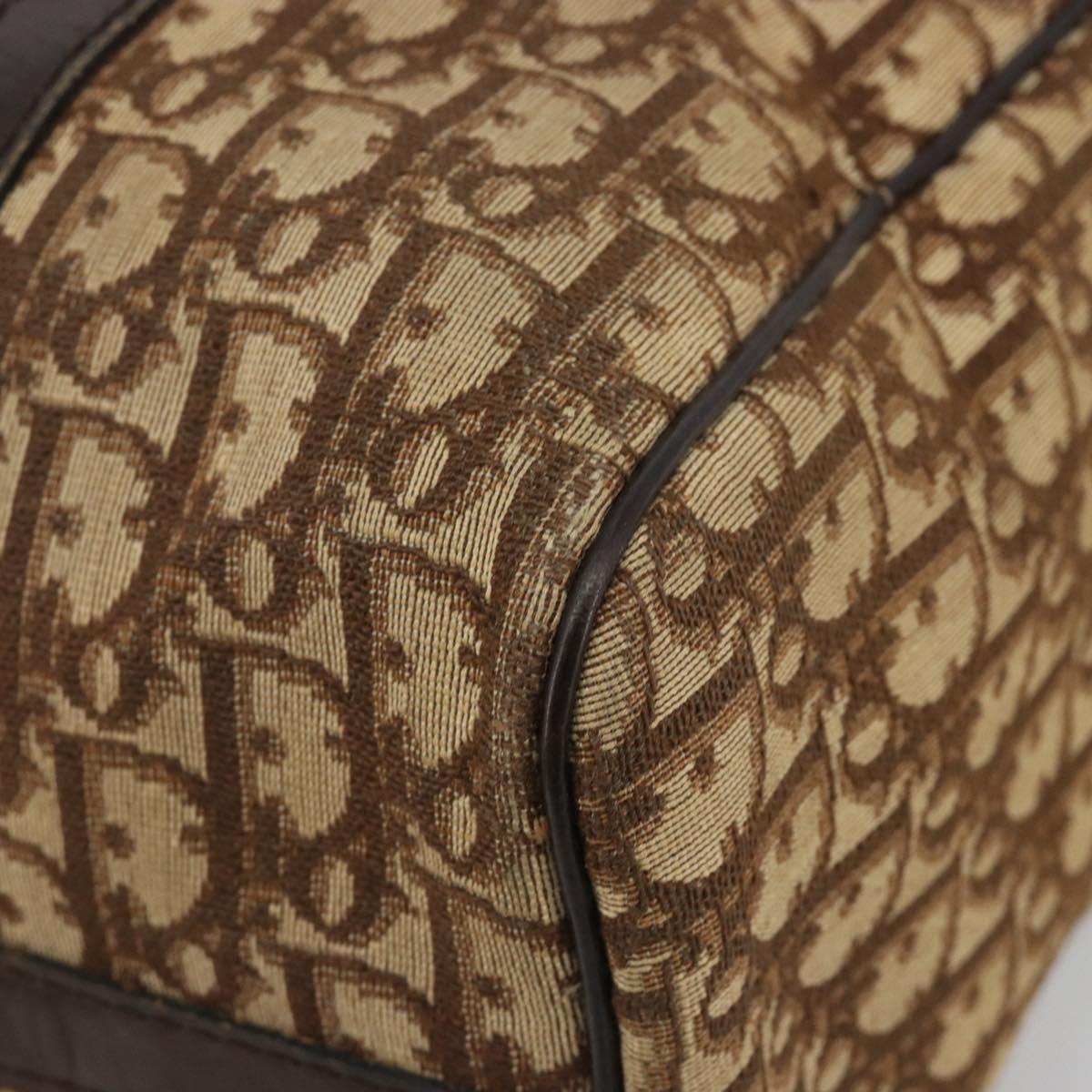 Christian Dior Trotter Canvas Hand Bag Black Gold Auth 185134