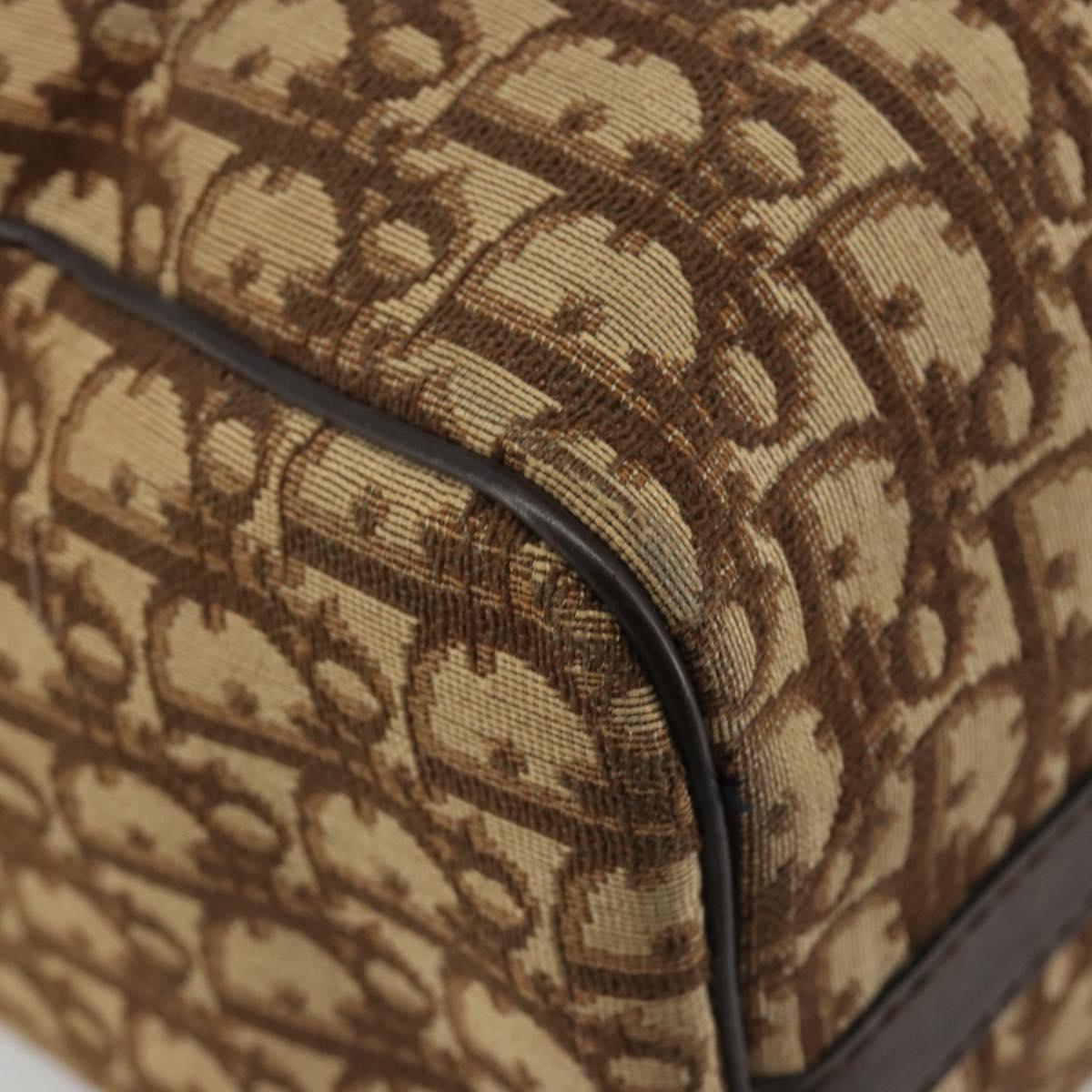 Christian Dior Trotter Canvas Hand Bag Black Gold Auth 185134
