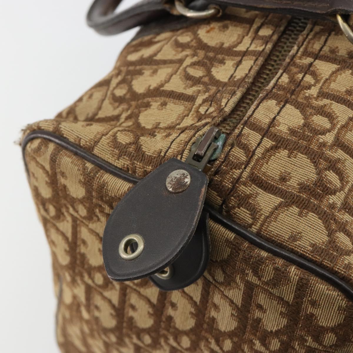Christian Dior Trotter Canvas Hand Bag Black Gold Auth 185134