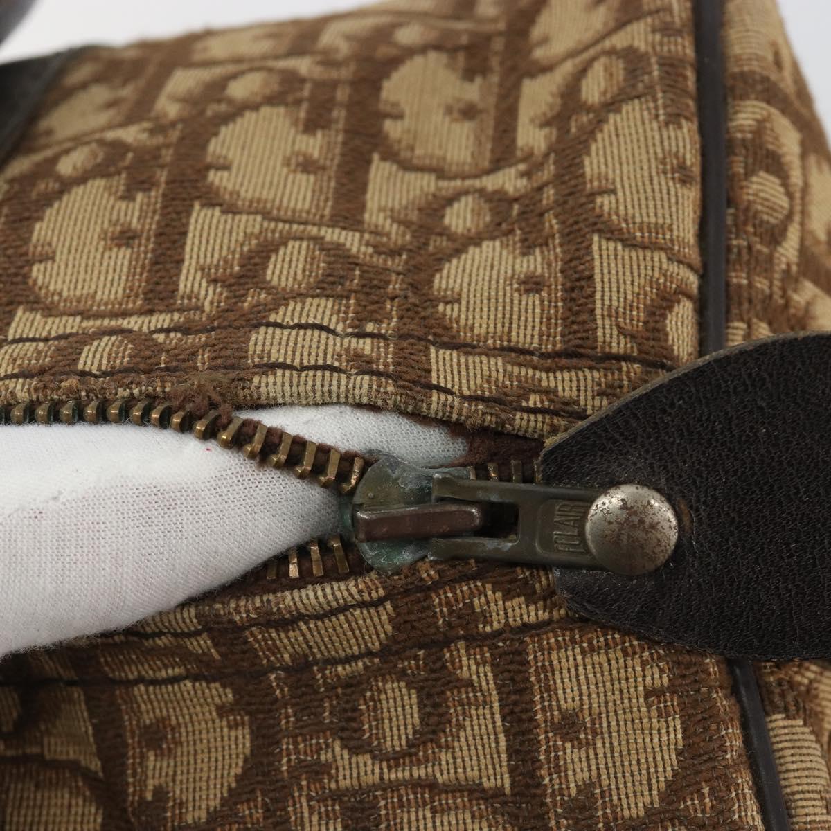 Christian Dior Trotter Canvas Hand Bag Black Gold Auth 185134